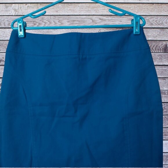 Valerie Bertinelli Women's Size 10 Blue Pencil Skirt Zip Back Classic Office - Picture 2 of 4